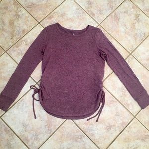 SO long sleeve side ruched top